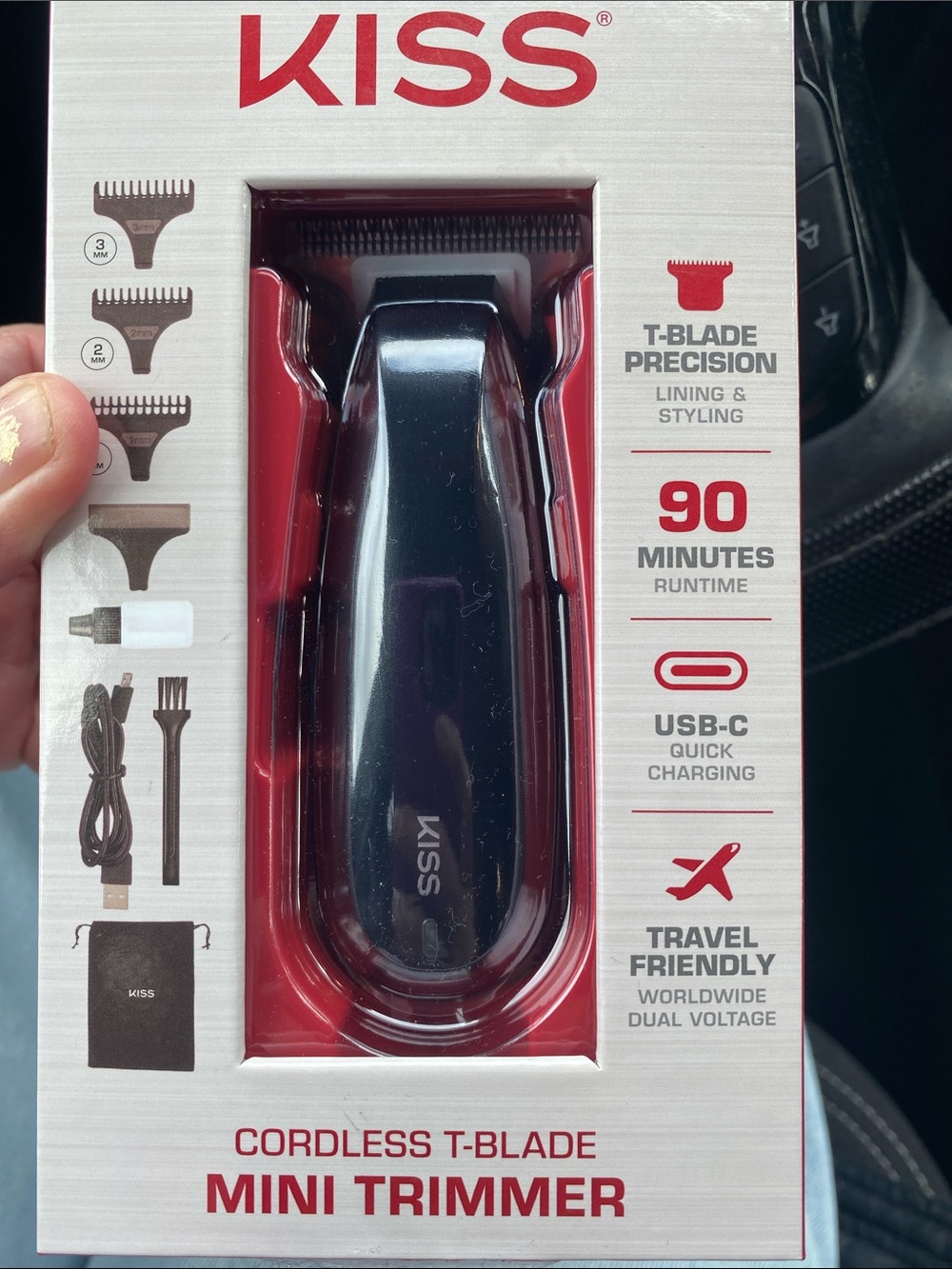New KISS Cordless rechargeable T-Blade Mini Trimmer Unisex